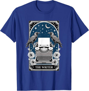 The Writer Typewriter Crow Writing Journalist Book Writer T-Shirt - T-Shirt | Royal