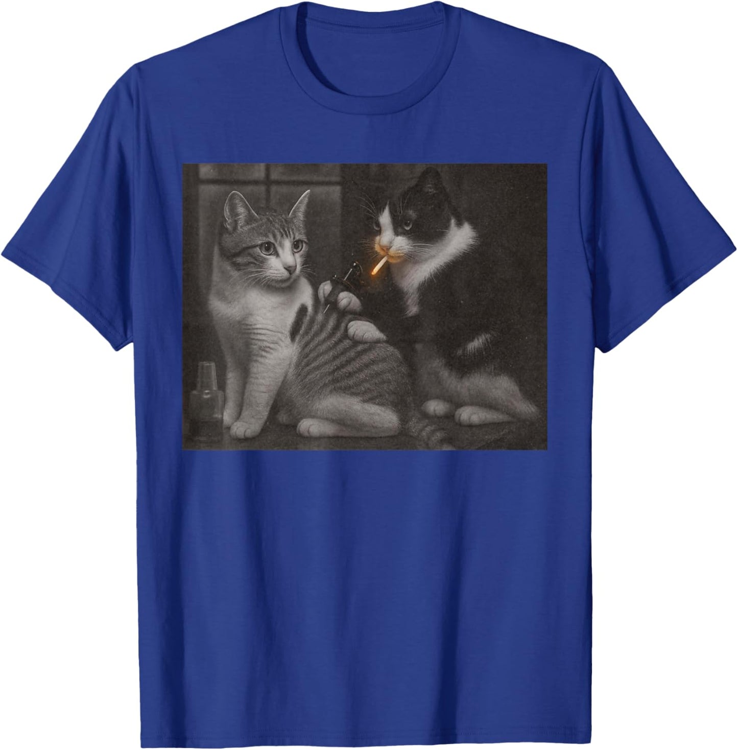 Vintage Cat Tattoo Inked Kitty Artist Funny Meme Men Women T-Shirt - T-Shirt | Royal