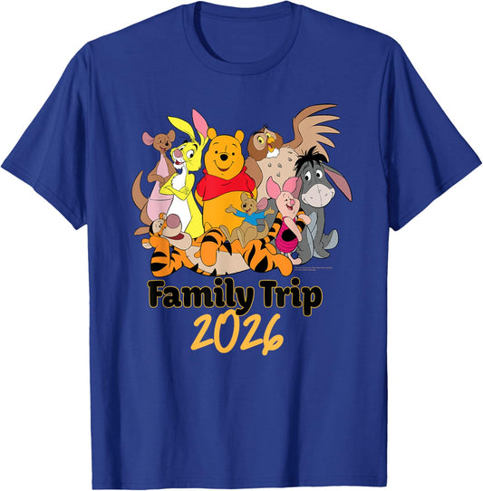 Disney Winnie The Pooh & Friends Family Trip 2026 Vacation T-Shirt - T-Shirt | Royal