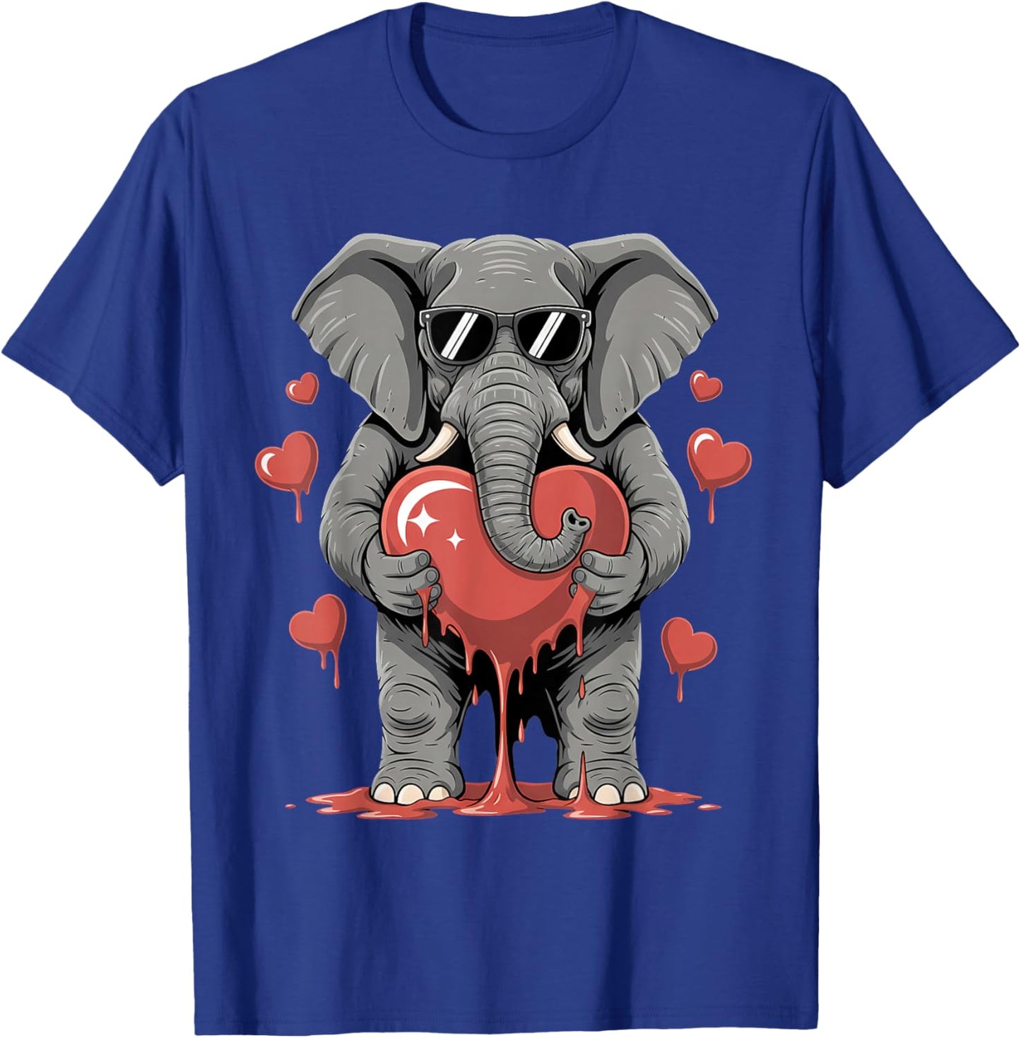 Valentines Day Cute Valentine Elephant Lover T-Shirt - T-Shirt | Royal