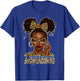 Aquarius Woman Black Girl Leopard Bow Zodiac Birthday T-Shirt - T-Shirt | Royal