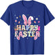 Happy Easter Bunny Rabbit Face Funny Easter Day Women Girls T-Shirt - T-Shirt | Royal