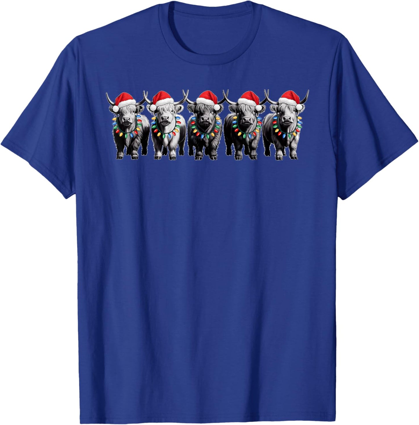 Funny Christmas Scottish Highland Cow Xmas Farm Animal Lover T-Shirt - T-Shirt | Royal