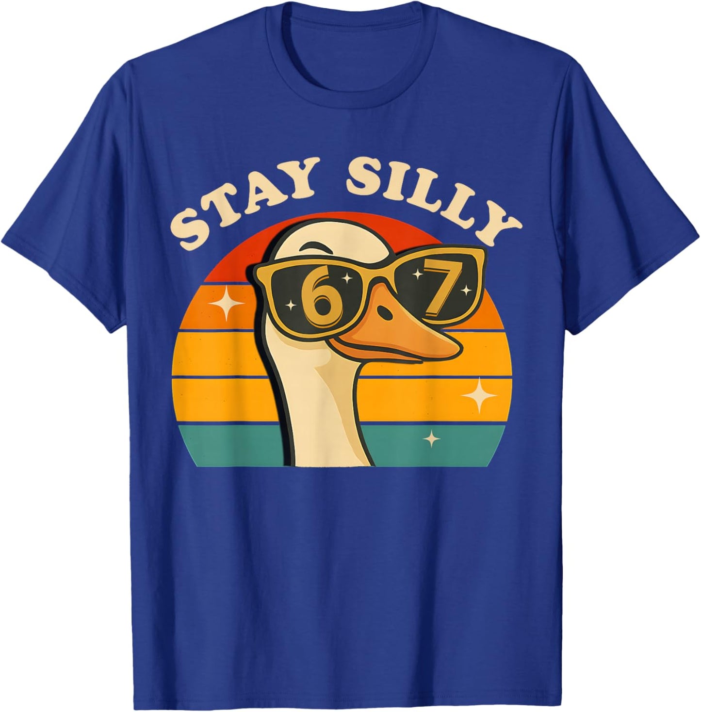 Funny Silly Goose 67 Boys Kids 6 7 Meme Six Seven Retro 70s T-Shirt - T-Shirt | Royal