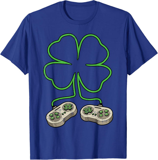 St Patricks Day Gamer Controller Saint Paddys Men Boys Kids T-Shirt - T-Shirt | Royal