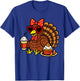 Funny Turkey Drinking Coffee Fall Thanksgiving Costume Women T-Shirt - T-Shirt | Royal
