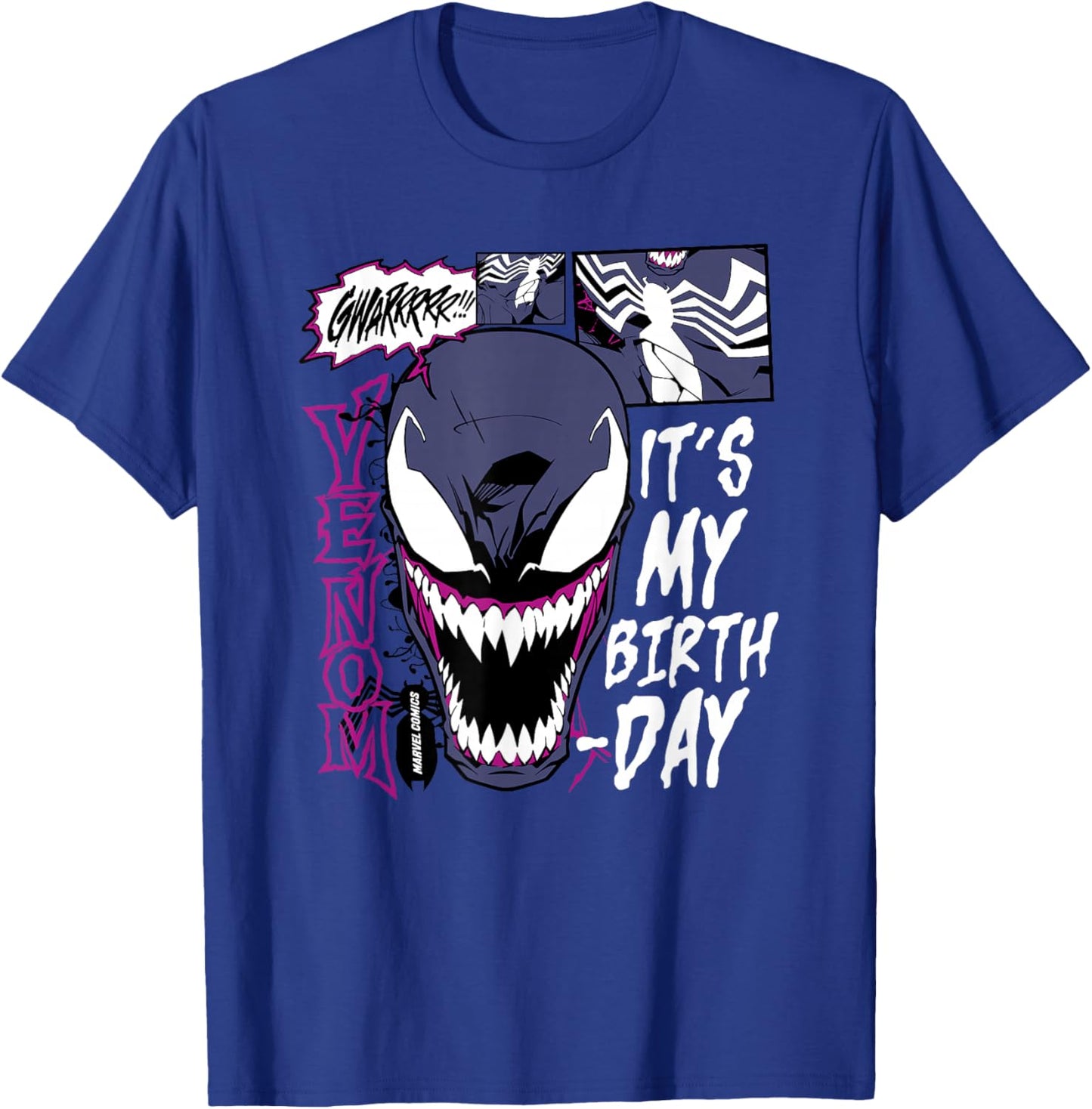 Marvel Comics Venom It's My Birthday Mask Portrait T-Shirt - T-Shirt | Royal