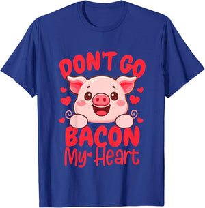Kids Valentine’s Day Baby Toddler XOXO Don't Go A Bacon My Heart T-Shirt - T-Shirt | Royal