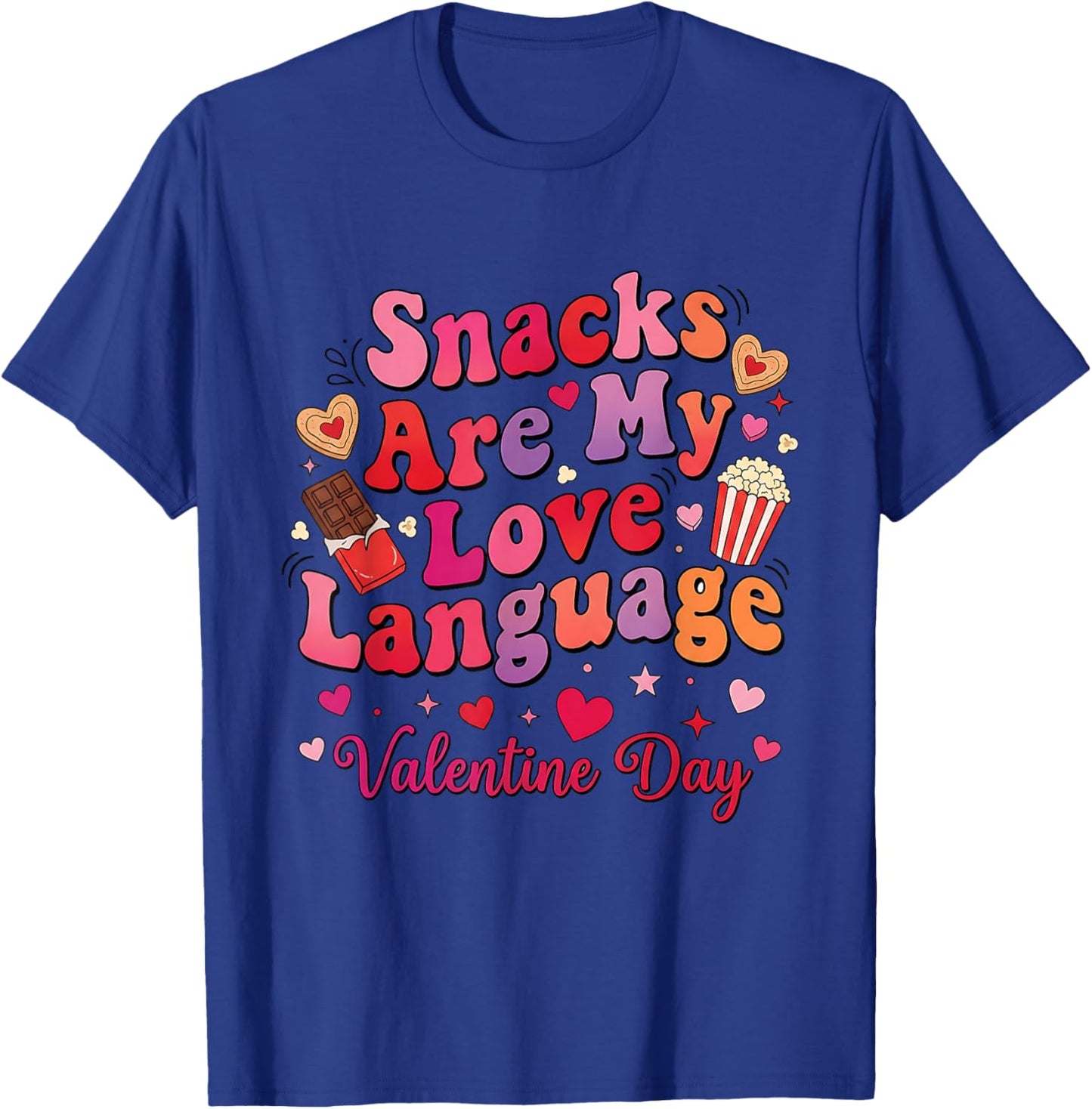 Snacks are My Love Language Funny Food Lover Kids Boys Girls T-Shirt - T-Shirt | Royal