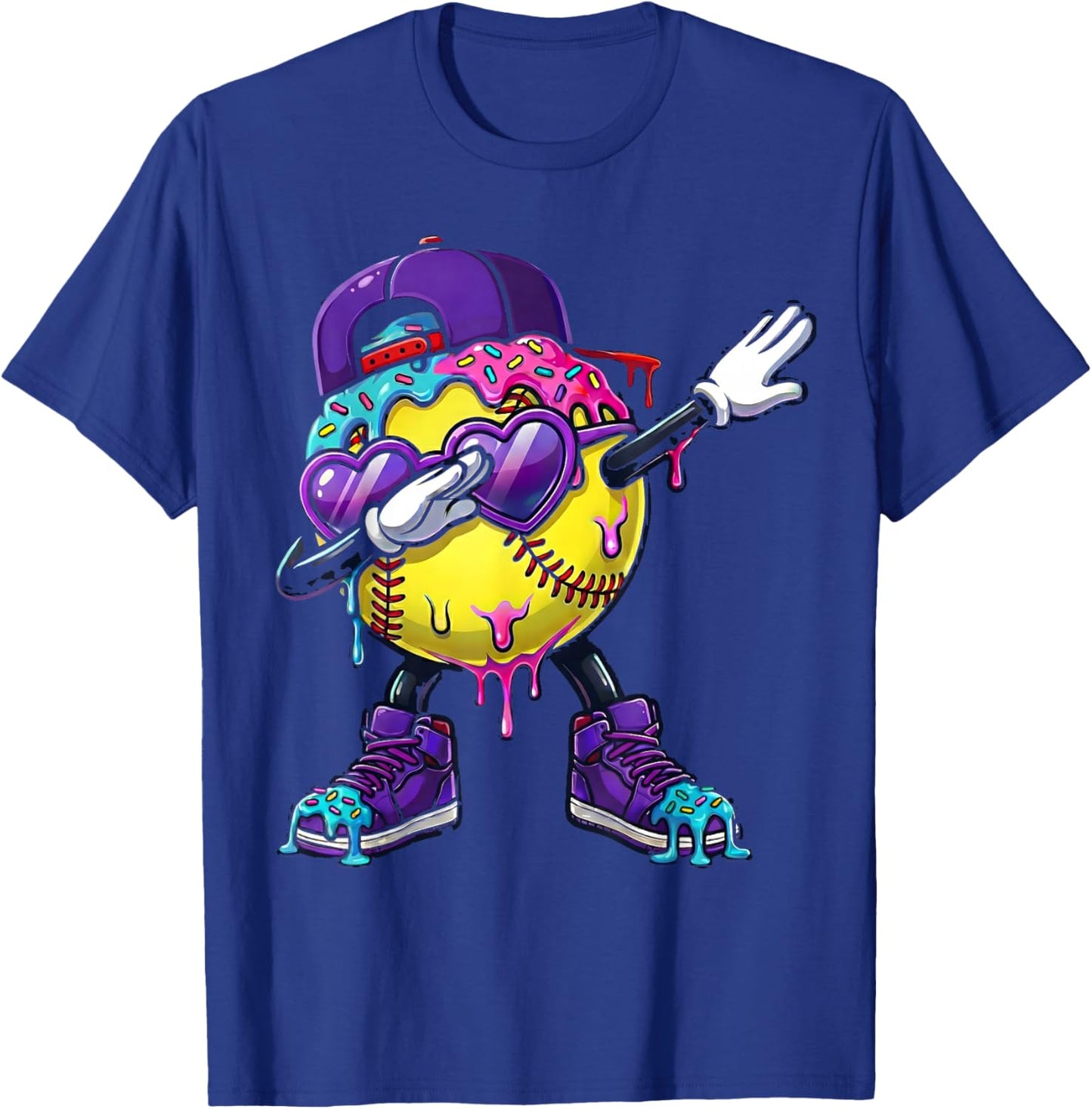 Softball Ice Cream Drip Dabbing Sports Sprinkles for Boys T-Shirt - T-Shirt | Royal