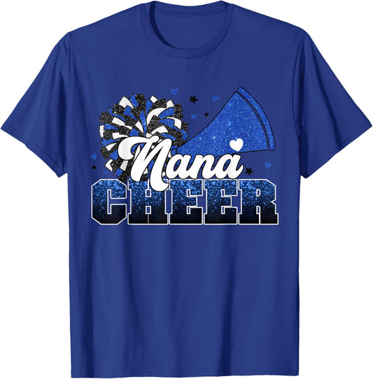 Cheer Nana My Favorite Cheerleader Calls Me Nana Gigi Blue T-Shirt - T-Shirt | Royal