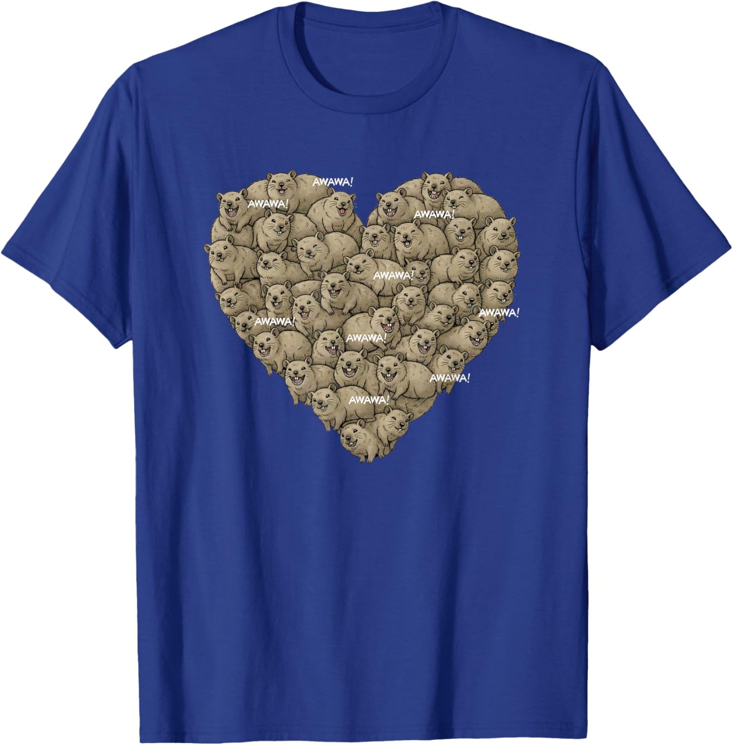 Rock Hyrax Awawa Heart Cluster Valentines Day Funny Cute T-Shirt - T-Shirt | Royal