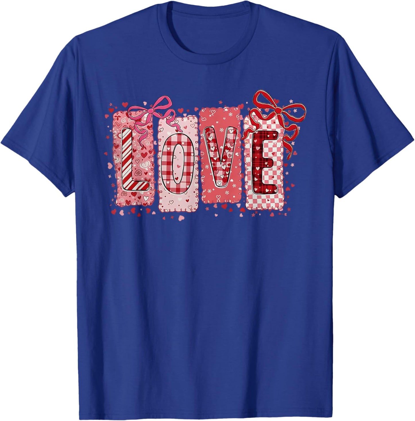 Preppy Valentine Pink Coquette Bow Love Women Girls Kids T-Shirt - T-Shirt | Royal