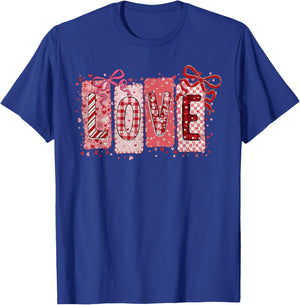 Preppy Valentine Pink Coquette Bow Love Women Girls Kids T-Shirt - T-Shirt | Royal
