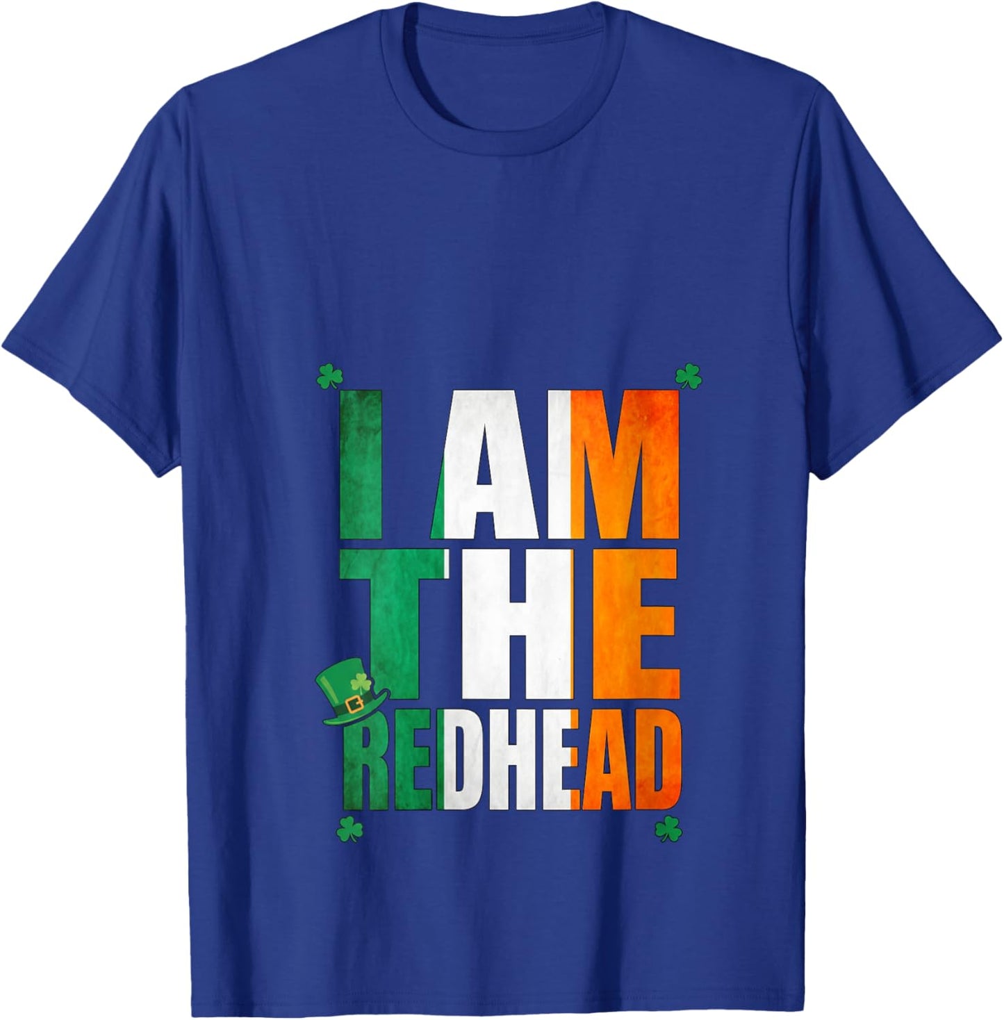 Women's Irish Flag I am The Redhead St Patrick’s Day Leprechaun Hat V-Neck T-Shirt - T-Shirt | Royal