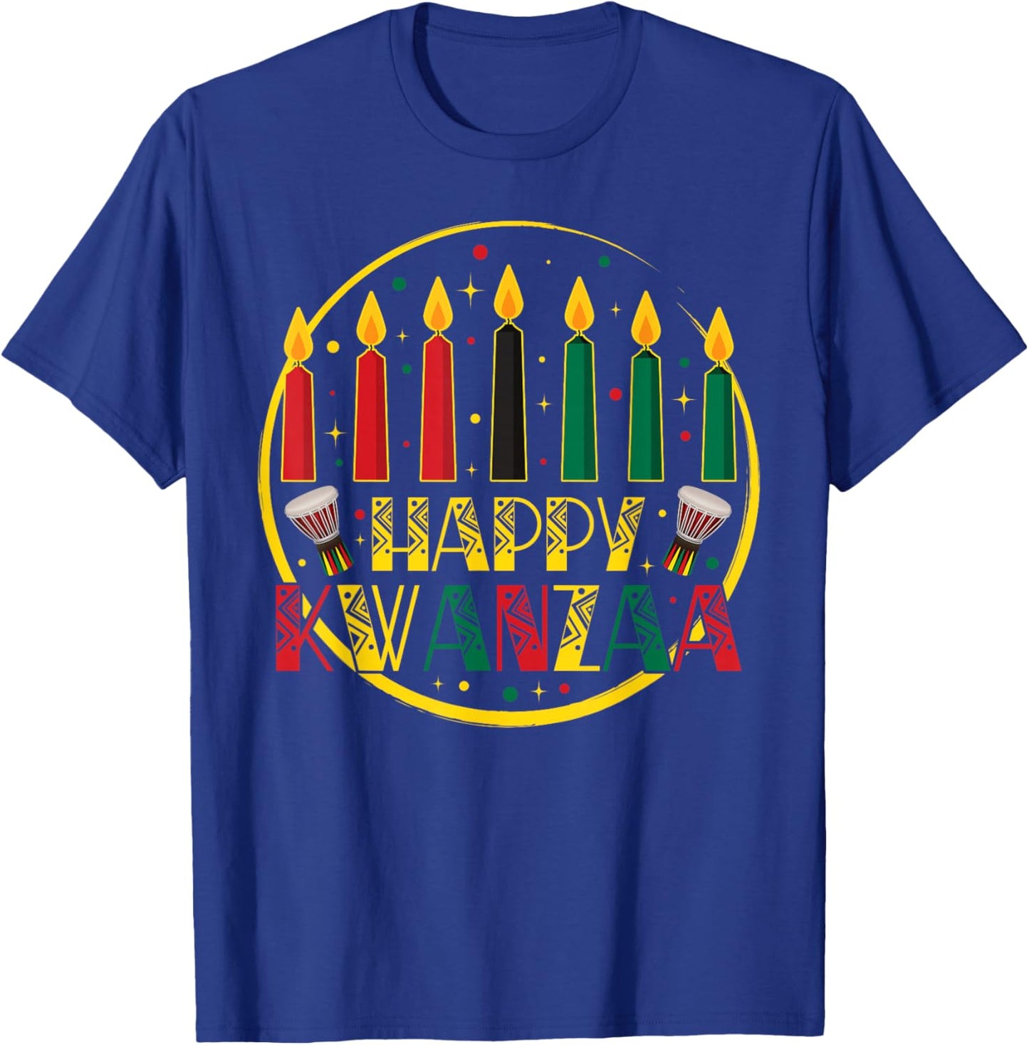 Happy Kwanzaa Kinara 7 Principles Candles African Holiday T-Shirt - T-Shirt | Royal