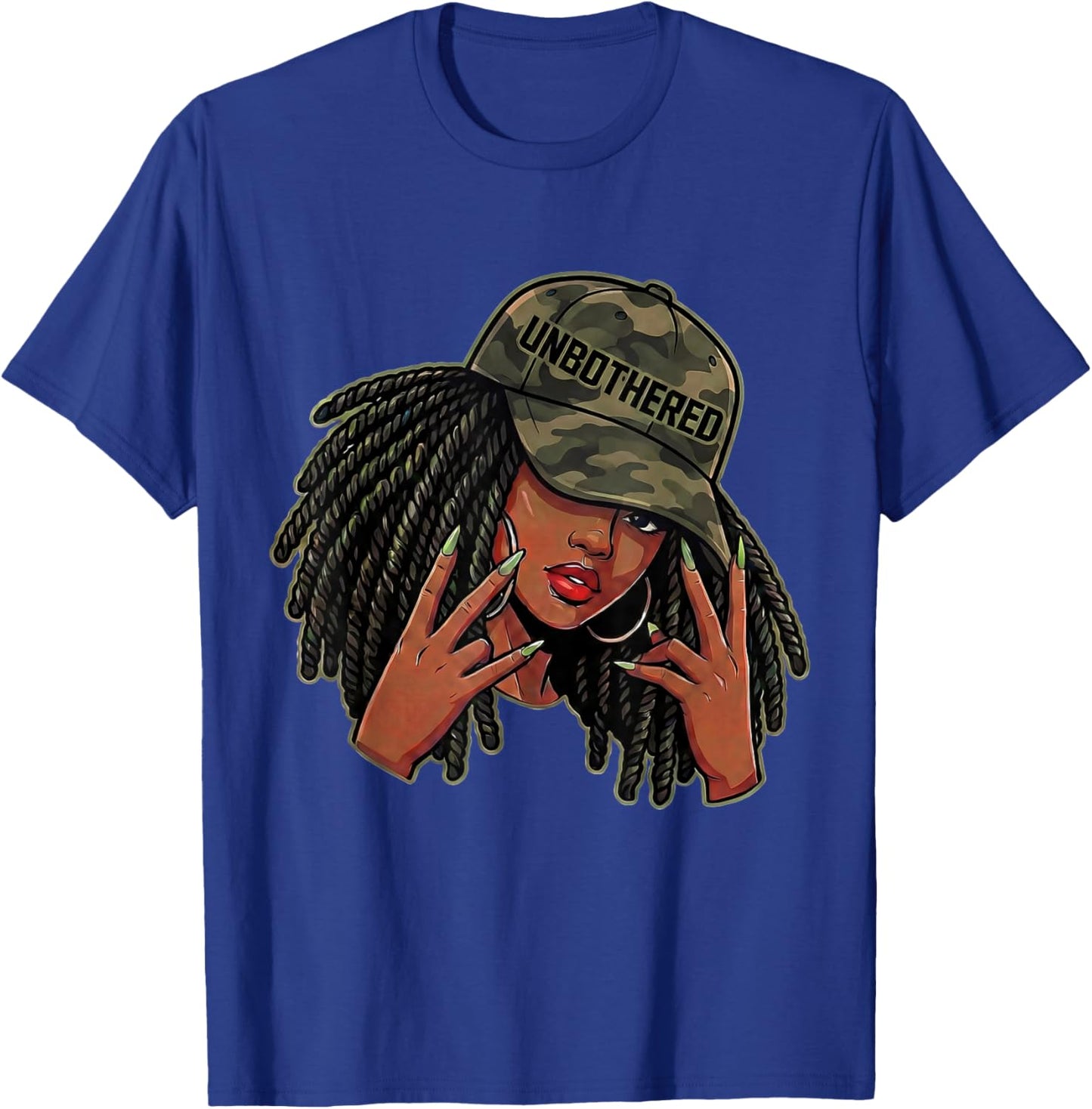 Unbothered Black Queen Afro Woman African American T-Shirt - T-Shirt | Royal