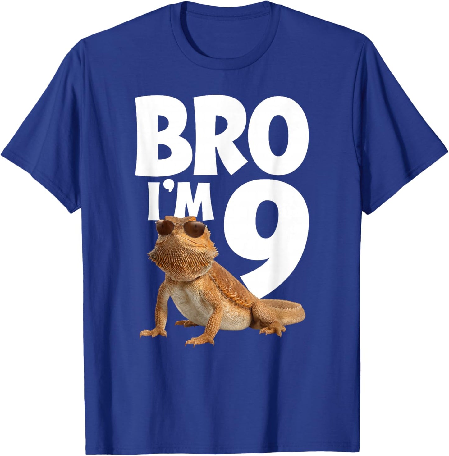 9th Reptile Birthday Nine Year Old Bearded Dragon Birthday T-Shirt - T-Shirt | Royal