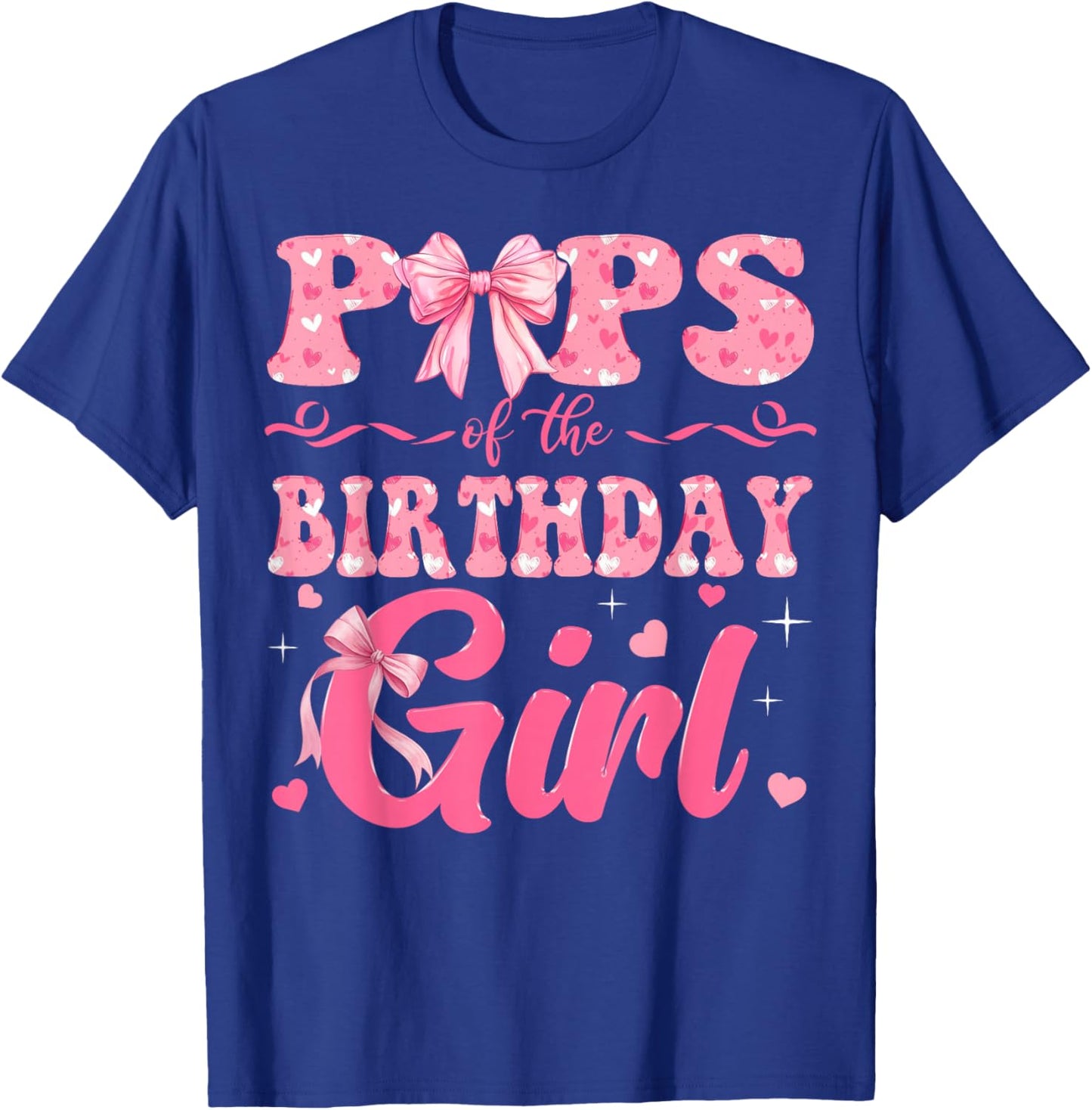 Pops of The Birthday Girl Family Pink Coquette Bow T-Shirt - T-Shirt | Royal