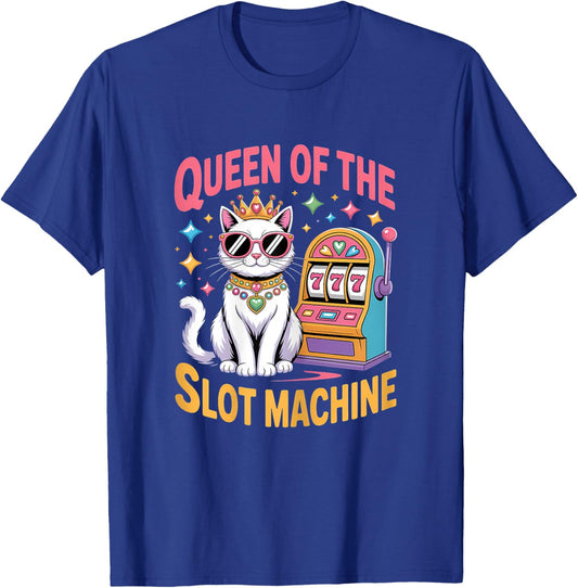 Cute Slot Machine Queen Casino Gambling Poker Player T-Shirt - T-Shirt | Royal