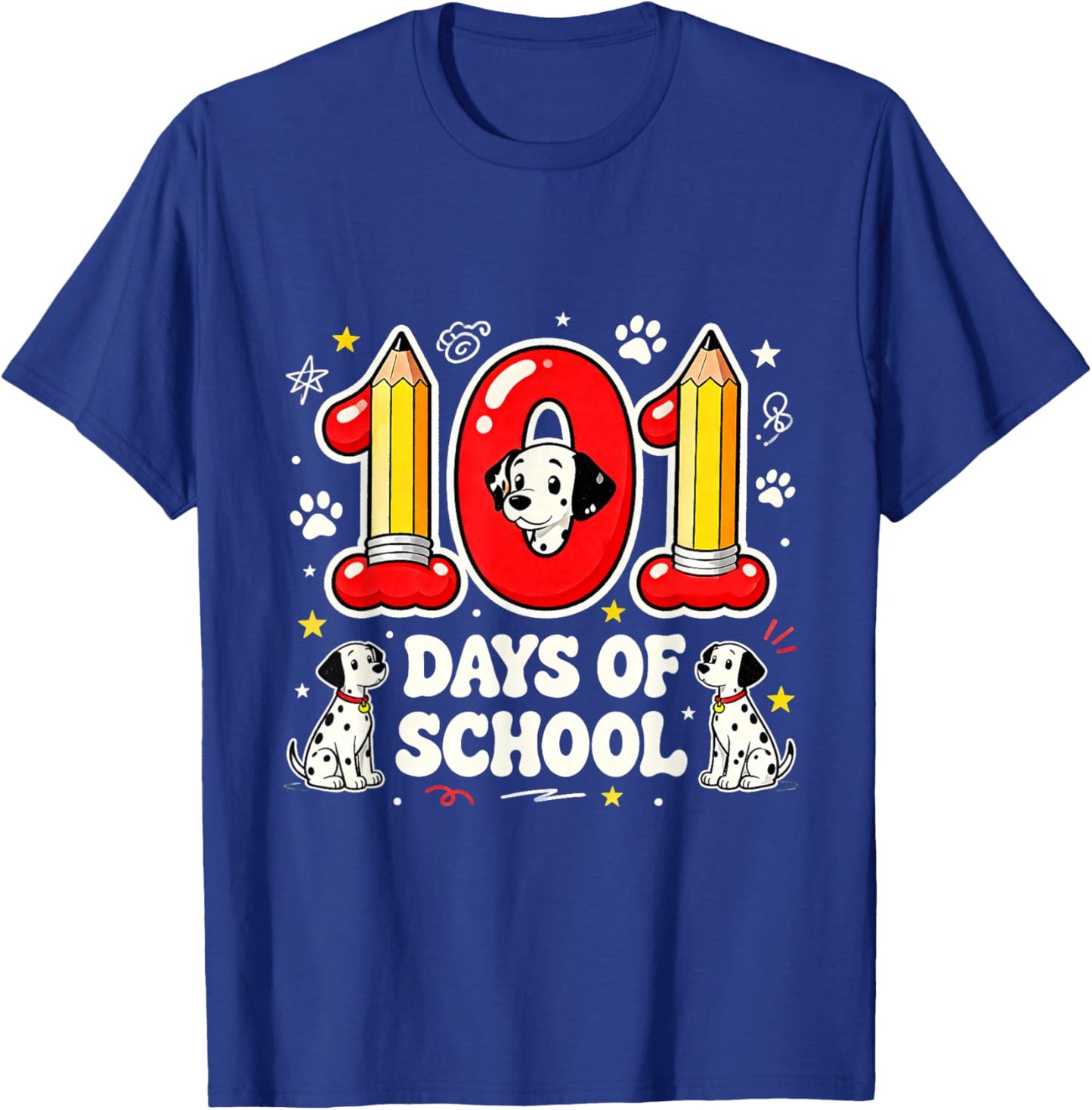 101 Days of School Cute Puppy Classroom Design T-Shirt - T-Shirt | Royal