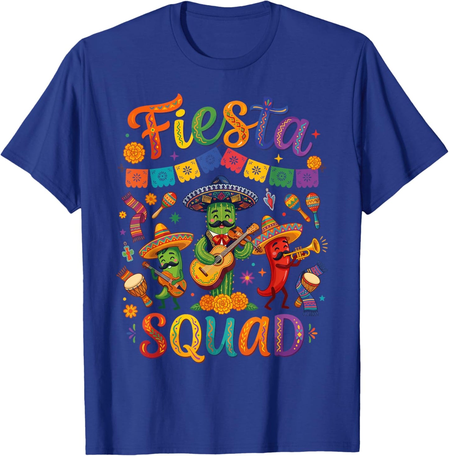 Fiesta Squad Funny Cinco De Mayo T-Shirt - T-Shirt | Royal