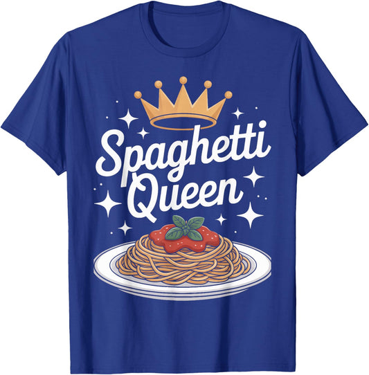 Pasta Lovers Spaghetti Queen Italian Kitchen Enthusiast T-Shirt - T-Shirt | Royal