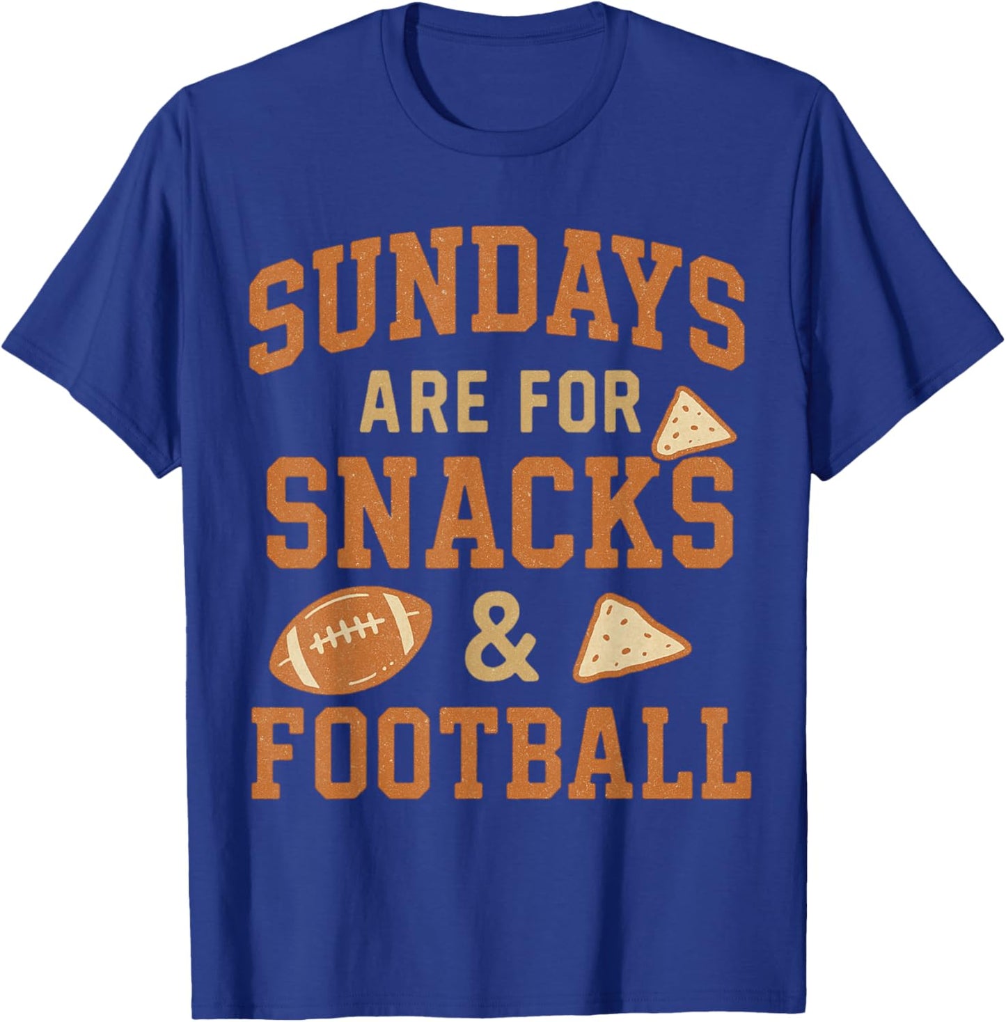 Sundays are for Snacks and Football Retro Game Day Funny Top T-Shirt - T-Shirt | Royal