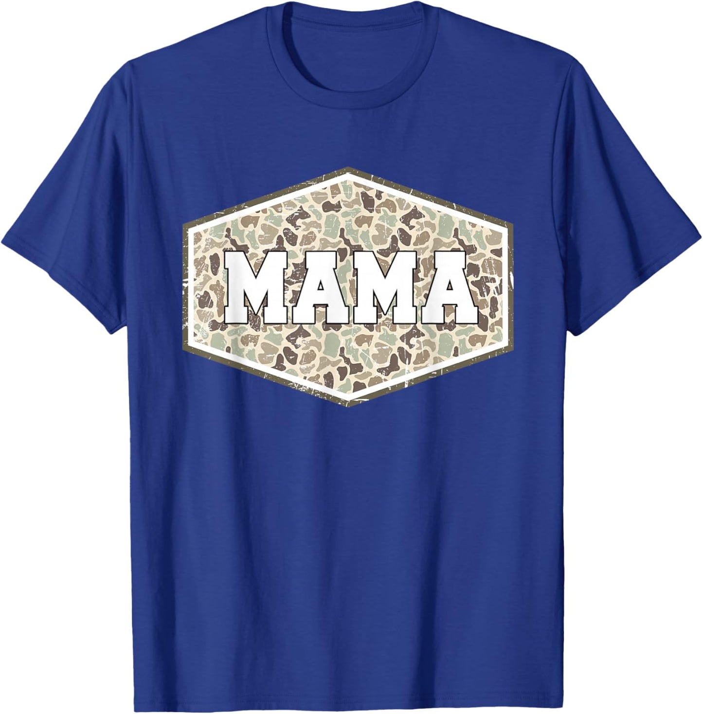Camo Hunting Mama Vintage Camo Mom Mother's Day Hunting Wife T-Shirt - T-Shirt | Royal