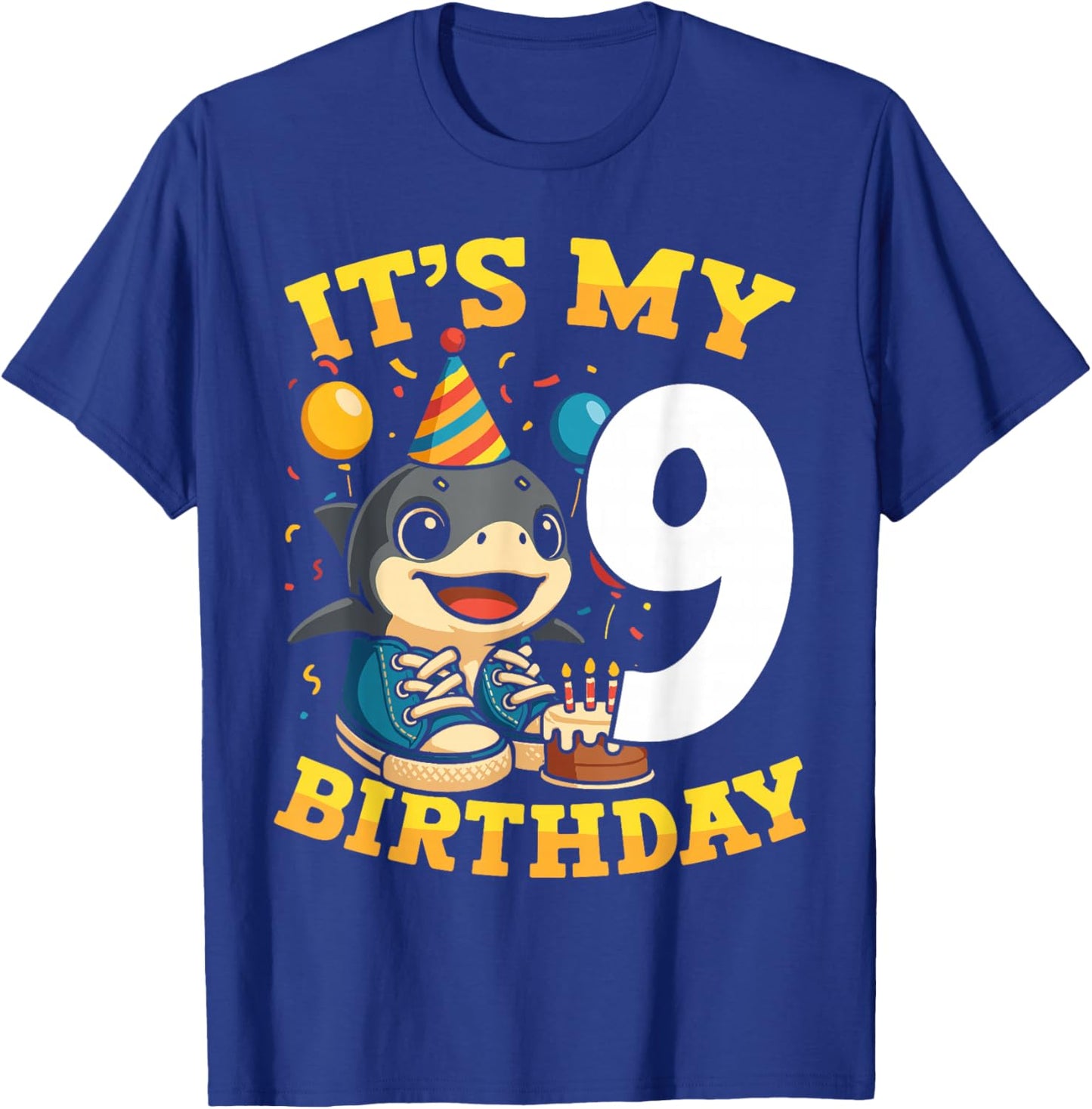 Italian Brainrot It's My Birthday 9 Age 9th Kids Boys Girls T-Shirt - T-Shirt | Royal