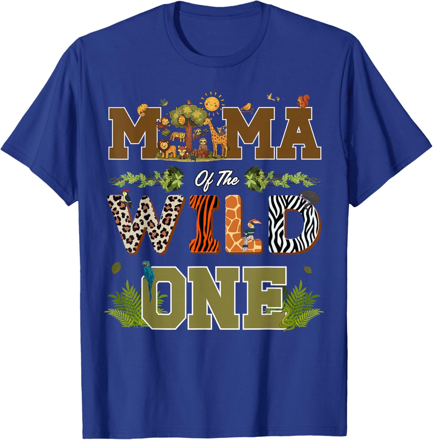 Mama of The Wild One 1st Birthday Safari T-Shirt - T-Shirt | Royal
