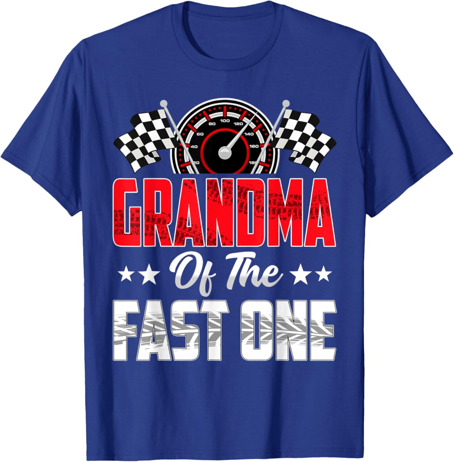 Grandma of The Fast One Birthday 1st Race Car Family T-Shirt - T-Shirt | Royal