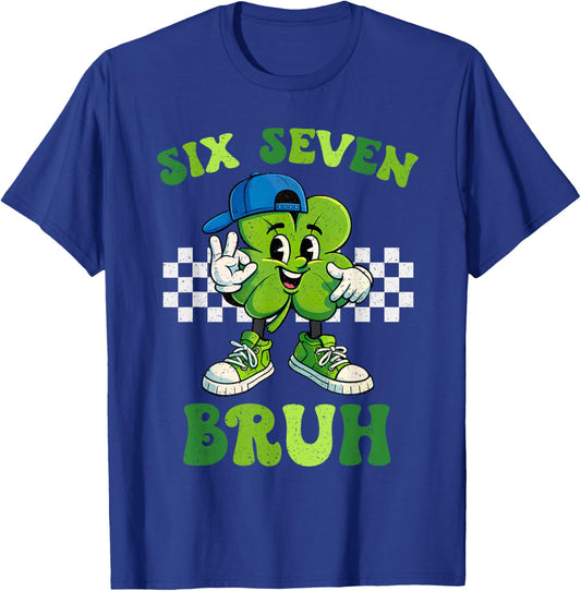 Six Seven Bruh 67 Meme St Patricks Day for Boys Youth Kids T-Shirt - T-Shirt | Royal