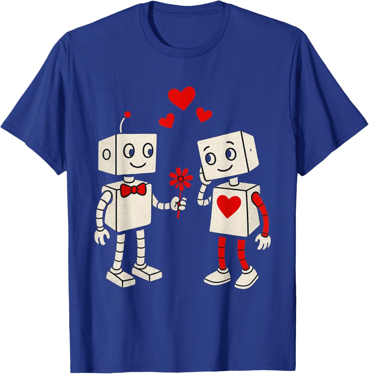 Valentines Day Robots Couple Love Story T-Shirt - T-Shirt | Royal