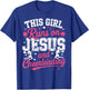 Christian Cheerleader This Girl Runs On Jesus & Cheerleading T-Shirt - T-Shirt | Royal