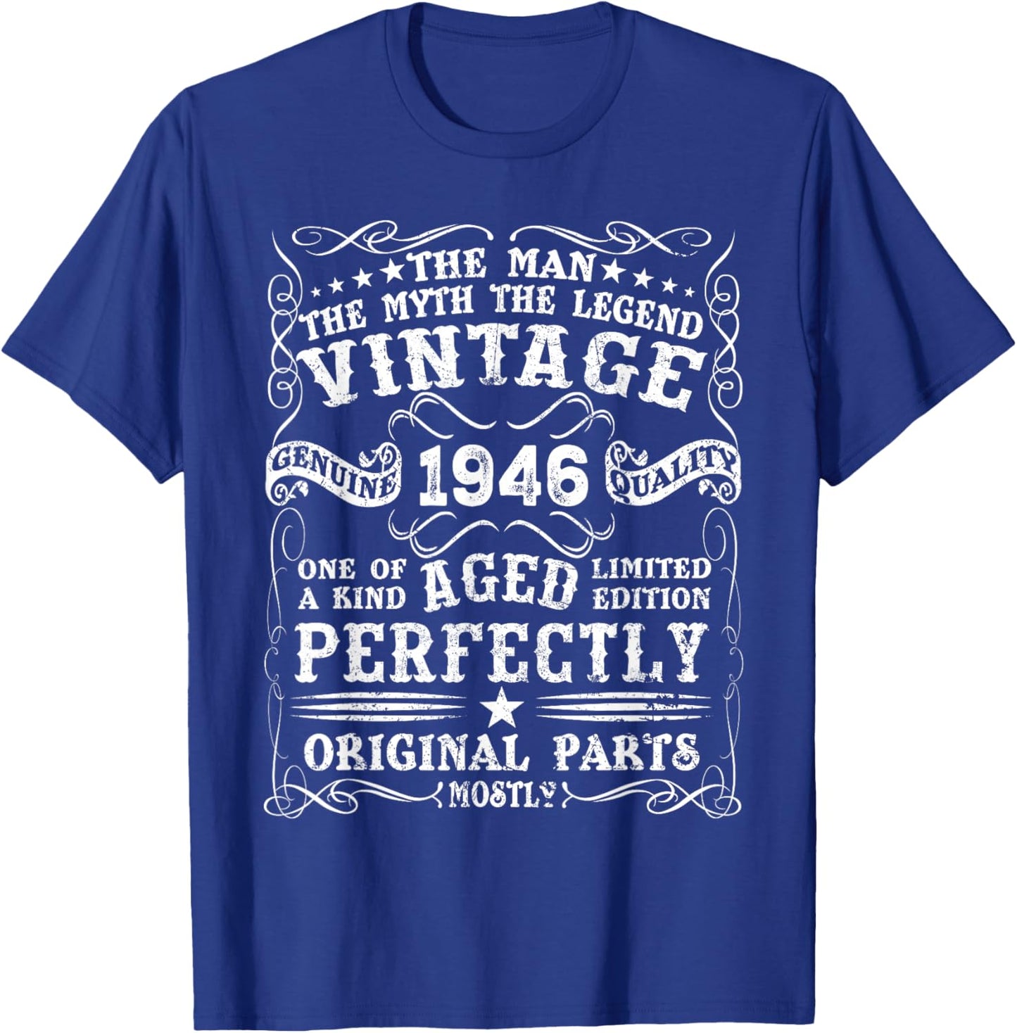 Vintage 1946 Man Myth Legend 80 Year Old Gifts 80th Birthday T-Shirt - T-Shirt | Royal