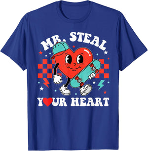 Mr Steal Your Heart for Boys Toddlers Valentine's Day Kids T-Shirt - T-Shirt | Royal