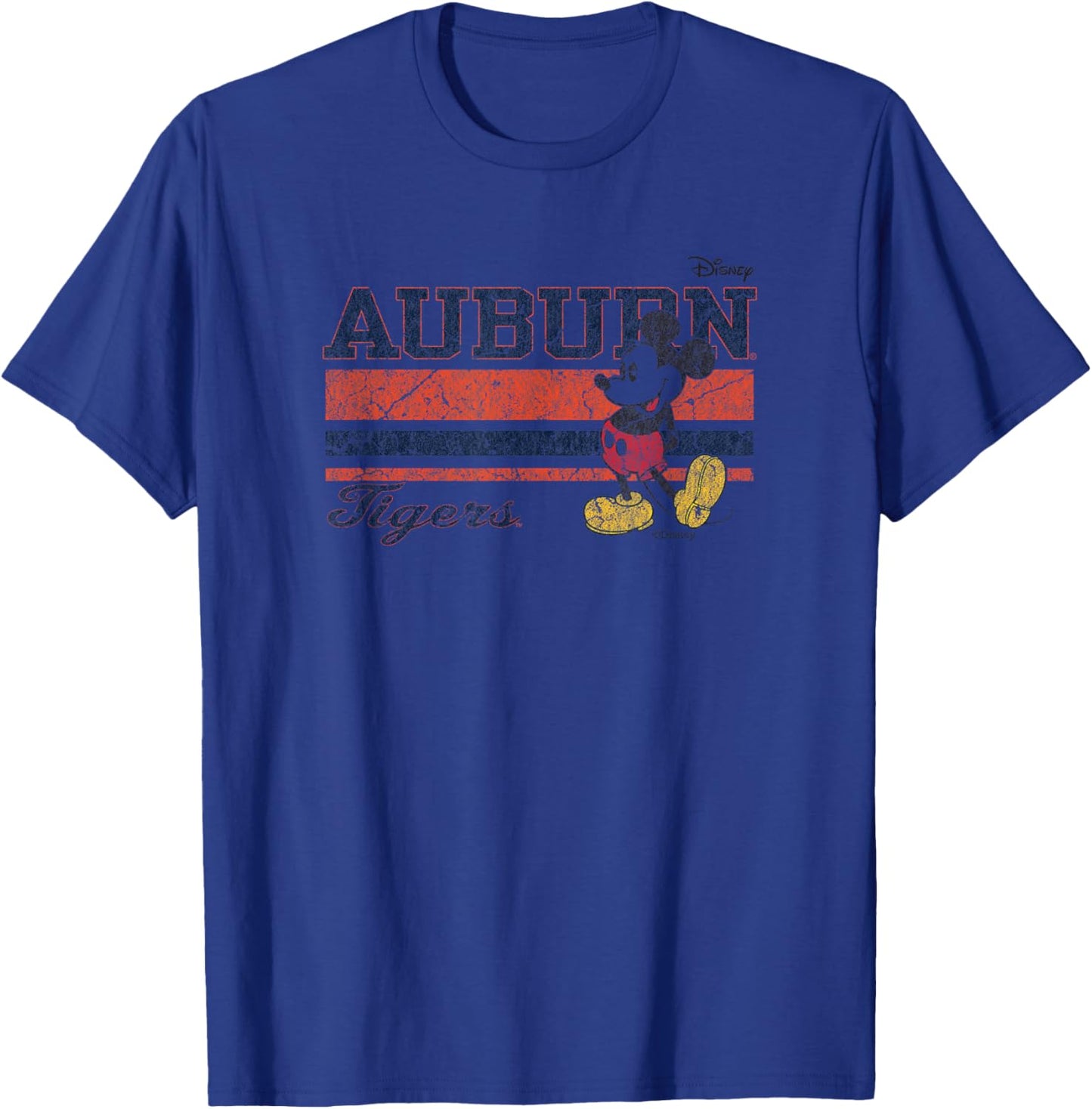 Auburn Tigers Mickey Mouse Vintage White Officially Licensed T-Shirt - T-Shirt | Royal