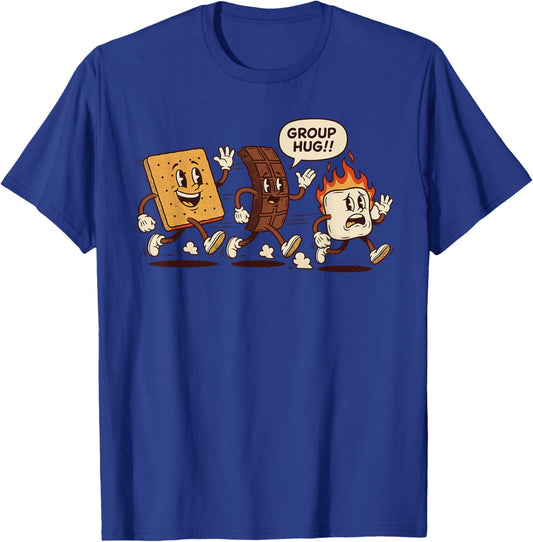 Group Hug Smores Costume, Marshmallow Campfire Roasting T-Shirt - T-Shirt | Royal