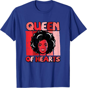 Valentines Day African Woman Queen of Hearts Retro Women T-Shirt - T-Shirt | Royal