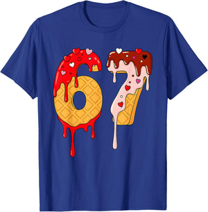 67 Ice Cream Drip Meme Funny Six Seven Valentine Days T-Shirt - T-Shirt | Royal