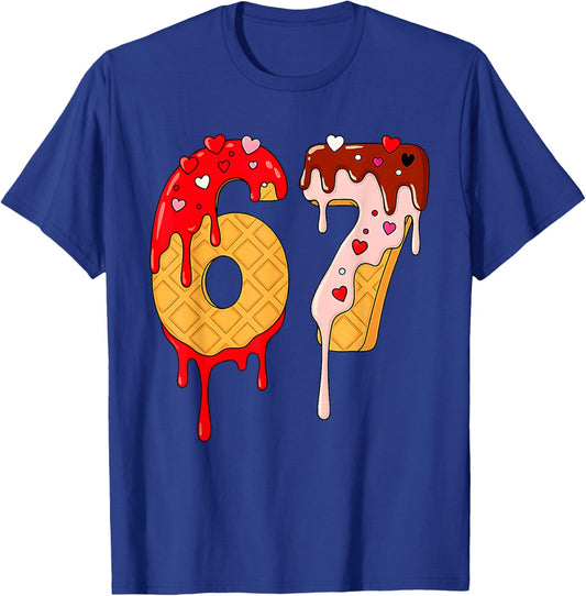 67 Ice Cream Drip Meme Funny Six Seven Valentine Days T-Shirt - T-Shirt | Royal