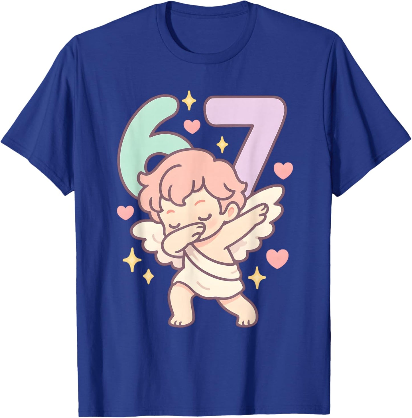 Valentines Day Dabbing 67 Pastel Chibi Cupid Funny Dancing T-Shirt - T-Shirt | Royal