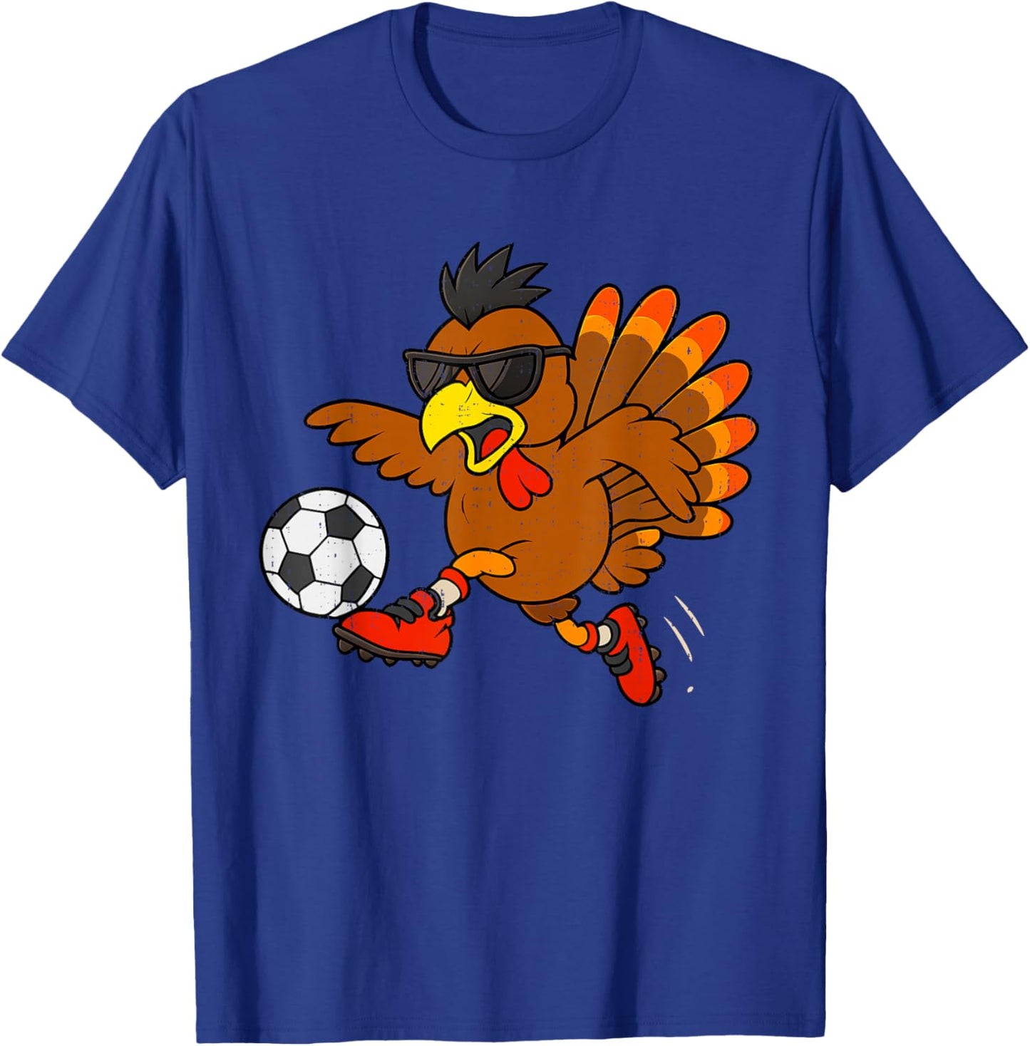 Funny Turkey Soccer Thanksgiving Sports Humor Men Boy Kids T-Shirt - T-Shirt | Royal