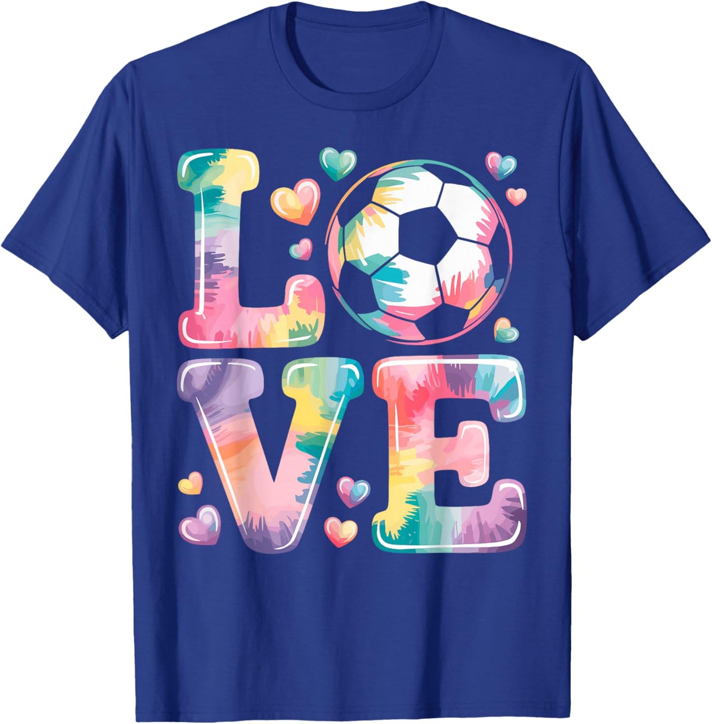 I Love Soccer Goalie Girl Player Fan Game Day Tie Dye T-Shirt - T-Shirt | Royal