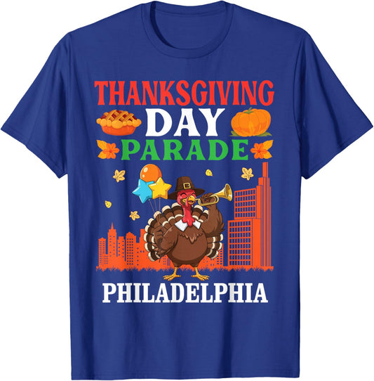 Thanksgiving Day Parade Turkey Celebration in Philadelphia T-Shirt - T-Shirt | Royal