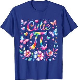 Cutie 3.14 Pi Symbol Pi Day Math Lover Teacher Girls Kids T-Shirt - T-Shirt | Royal