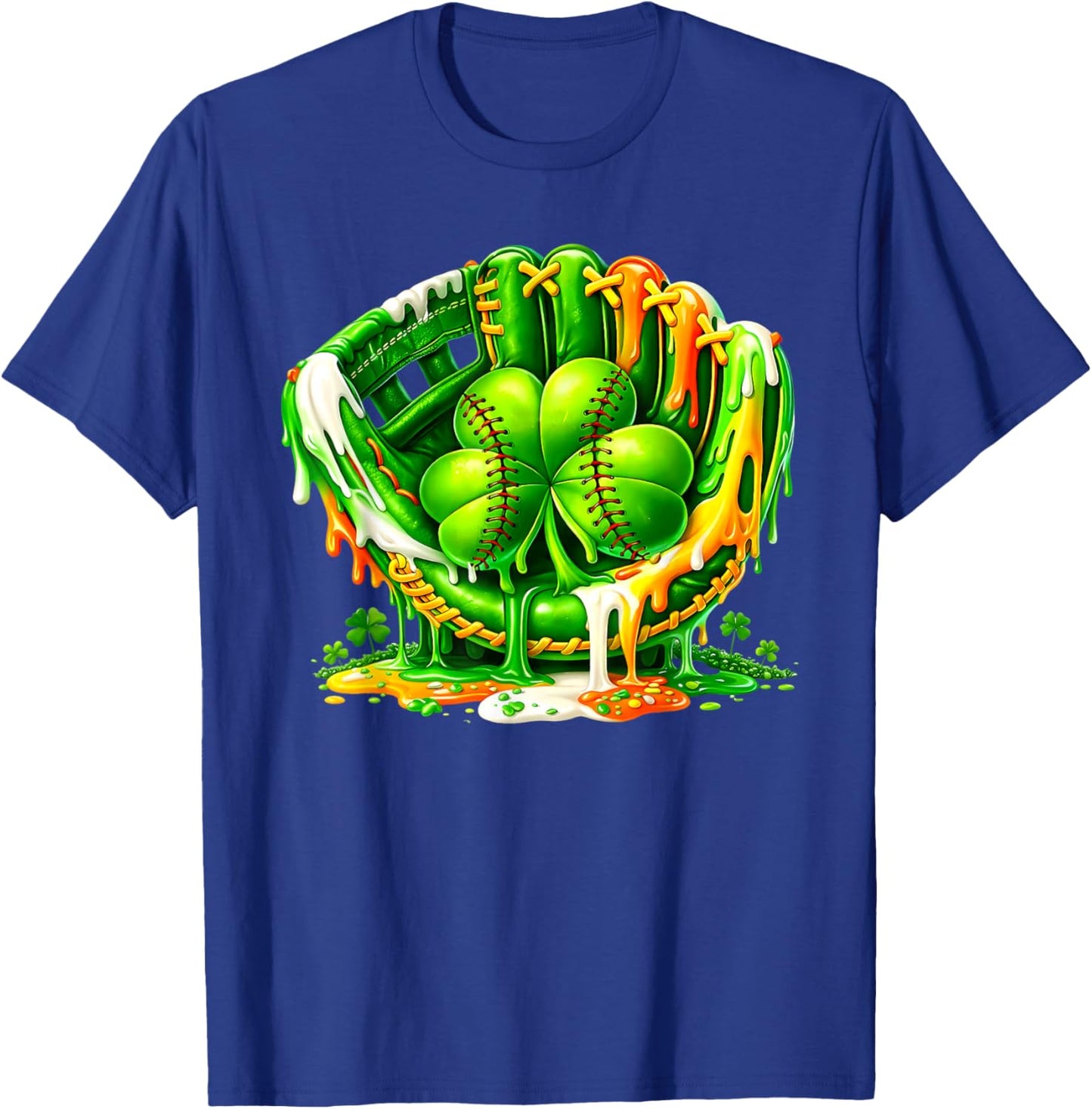 Baseball St Patricks Day Carnival Party Ice Cream Drip Boys T-Shirt - T-Shirt | Royal