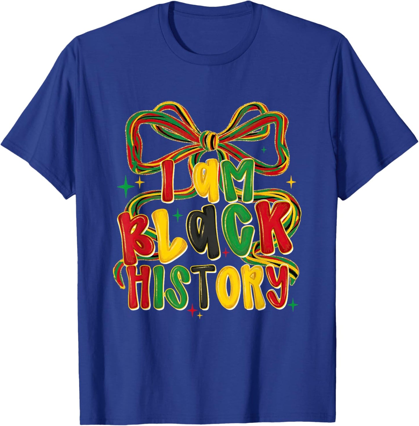 I-Am Black History Coquette Bow Melanin African American T-Shirt - T-Shirt | Royal