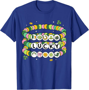 St. Patrick's Day Lucky Friendship Bracelet Girl Women Kid T-Shirt - T-Shirt | Royal